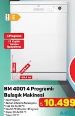 SEG BM 4001 4 PROGRAMLI BULAŞIK MAKİNESİ